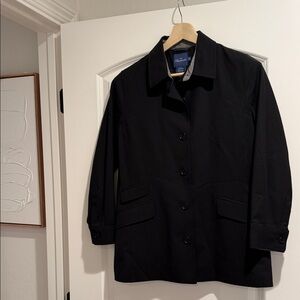 Facconable wool Shacket  black button down blazer / shirt collared France